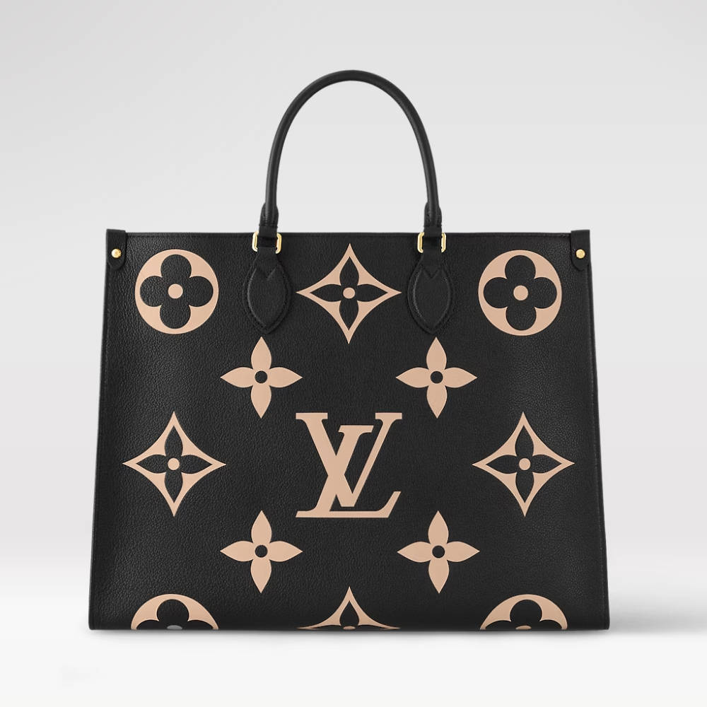 LOUIS VUITTON OnTheGo GM Tote Bag Black/Beige