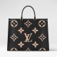 LOUIS VUITTON OnTheGo GM Tote Bag Black/Beige