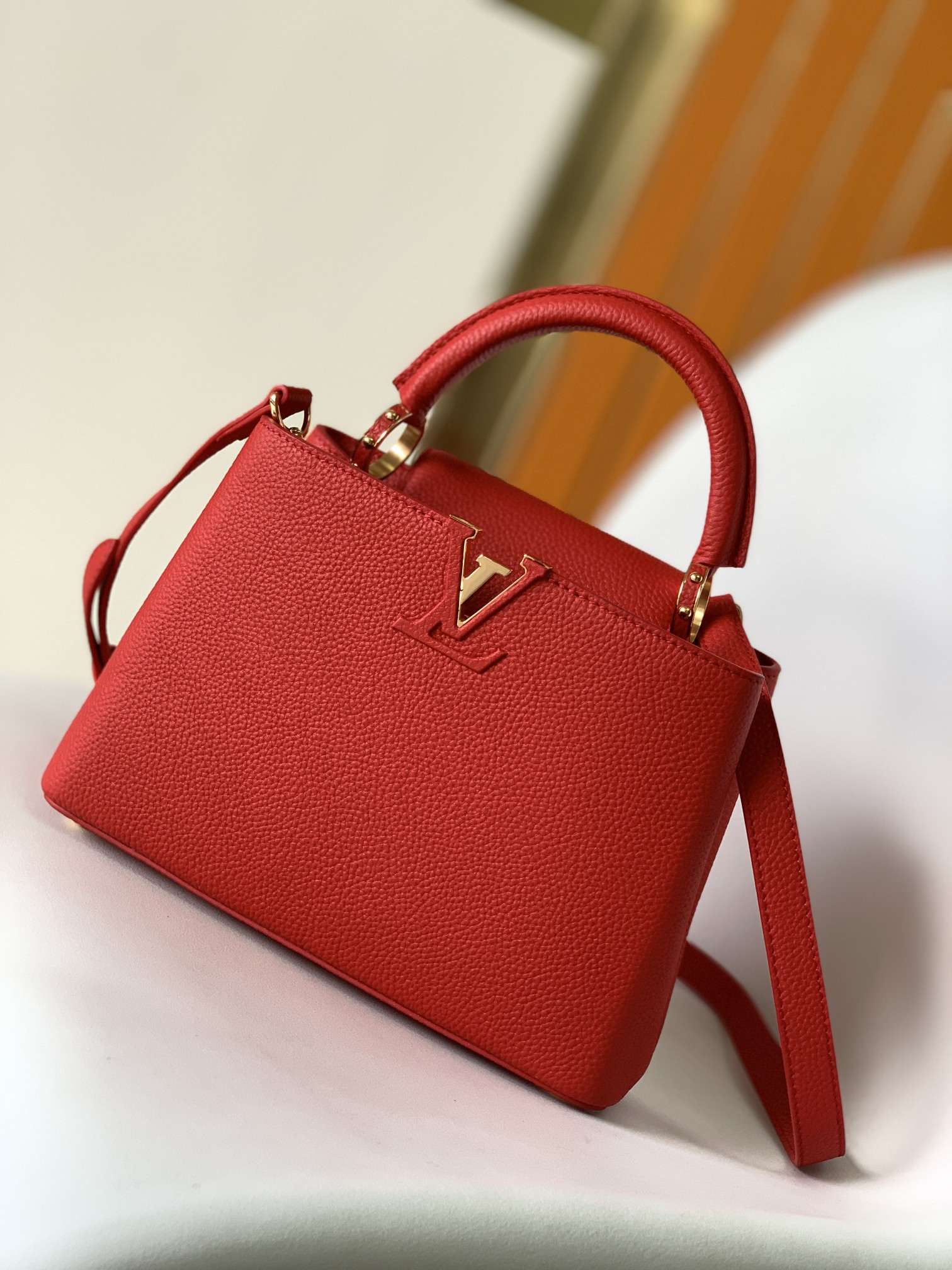 LOUIS VUITTON Capucines BB Scarlet Red 