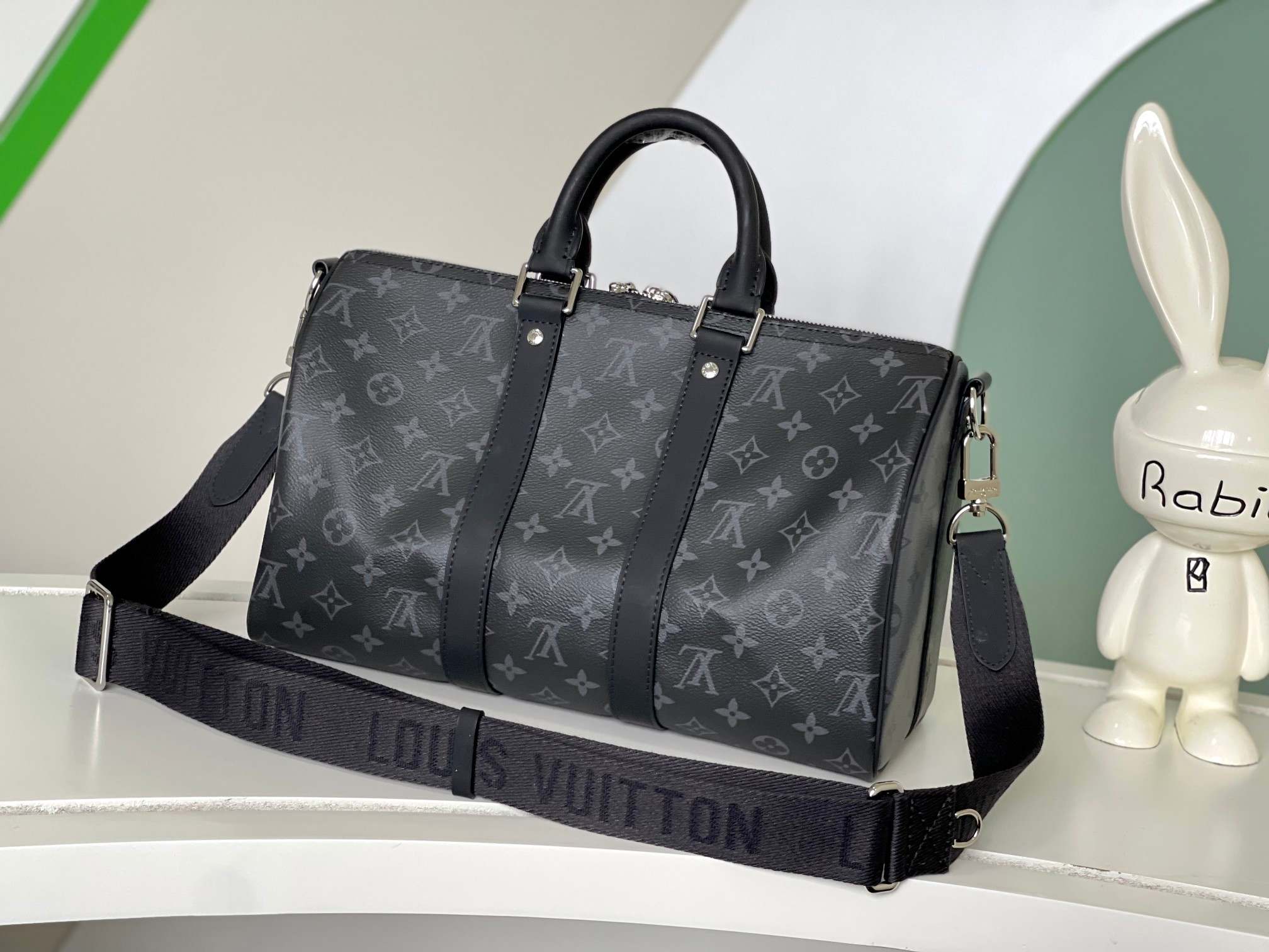 LOUIS VUITTON Keepall Bandoulière 35 Bag  Monogram Eclipse coated canvas