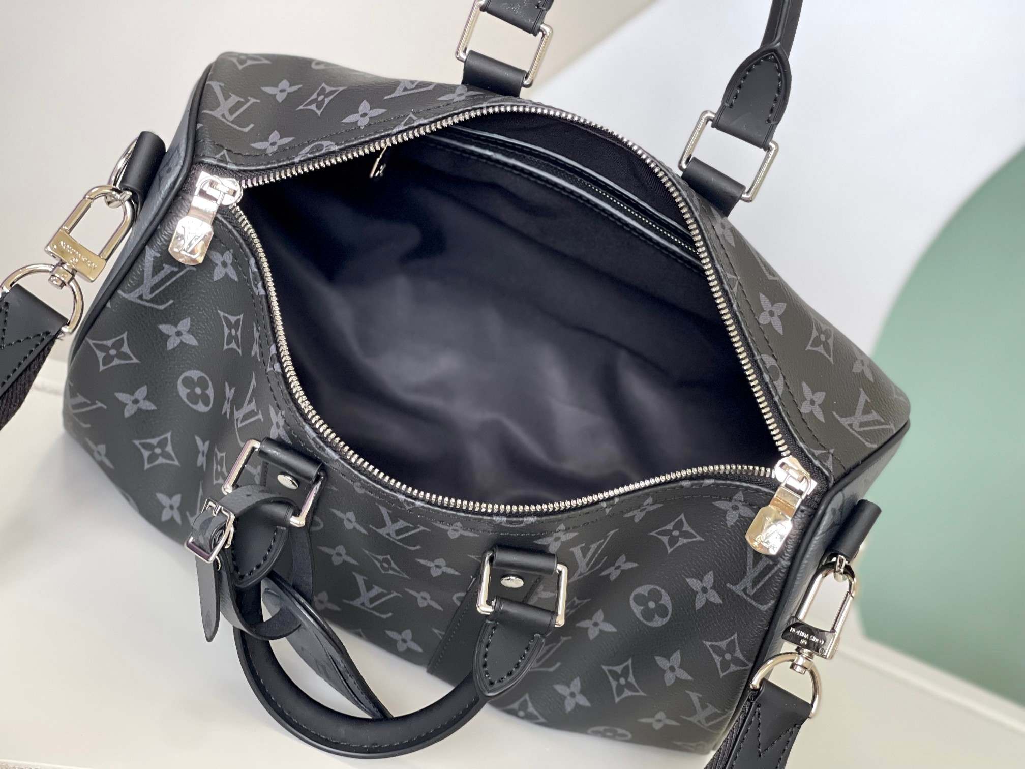 LOUIS VUITTON Keepall Bandoulière 35 Bag  Monogram Eclipse coated canvas